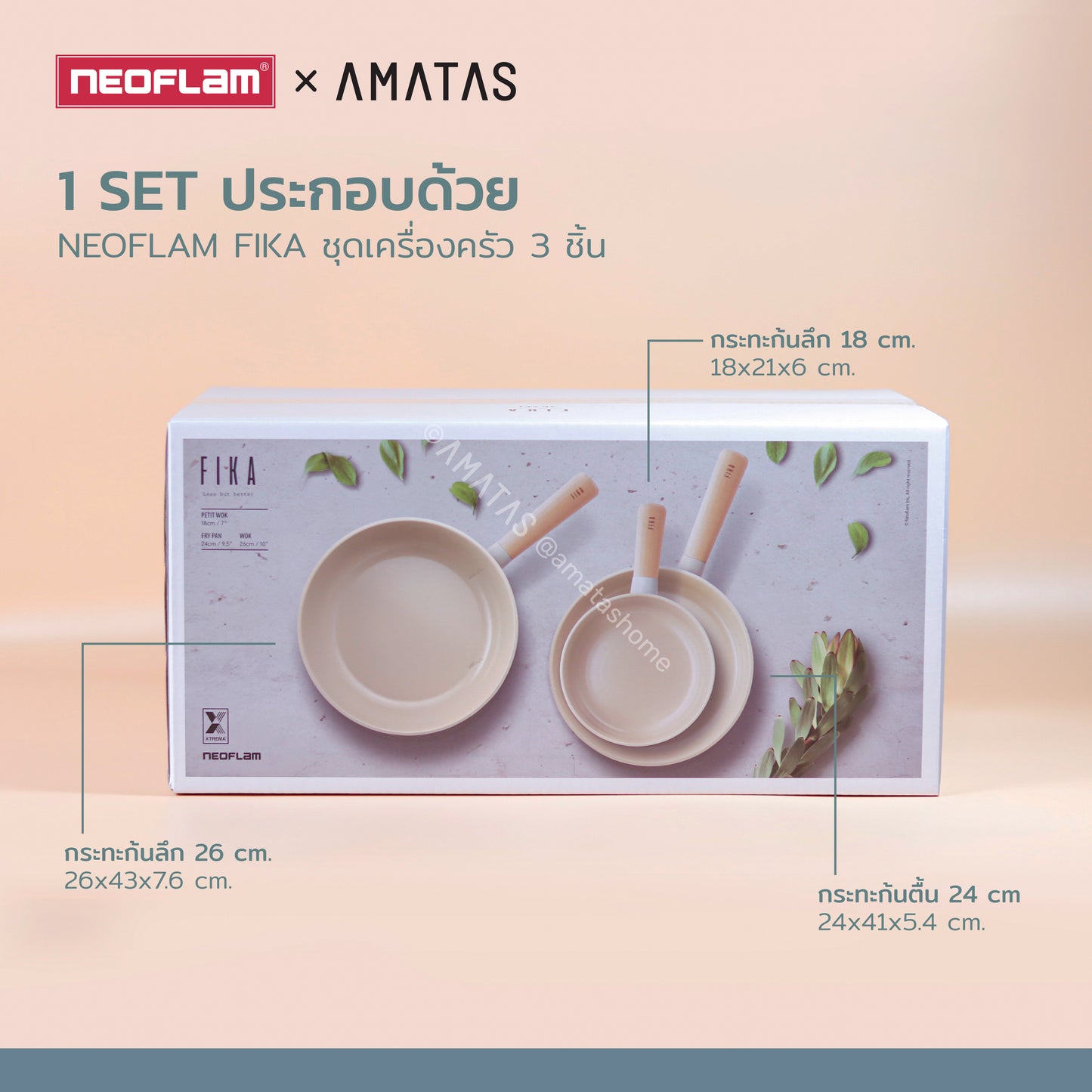 Neoflam FIKA SET ชุดเซตเครื่องครัวกระทะ หม้อ จากเกาหลี ใช้ได้กับเตาทุกประเภท